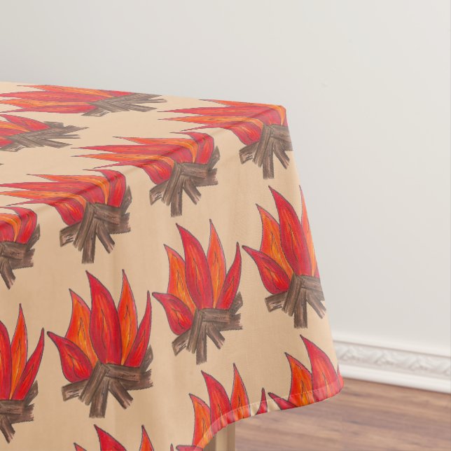 Red Orange Camping Campfire Summer Camp Tischdecke (Beispiel)