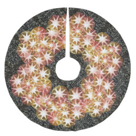 Red Orange Compass Gemstone Kristall Gold Polyester Weihnachtsbaumdecke