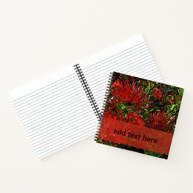 Red Orange Firebush Pflanze Notizbuch (Innenseite)