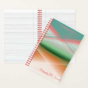 Red Orange & Green Abstrakt Art Notebook Notizbuch