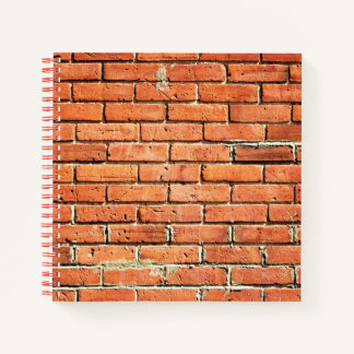 Red Orange High Exposure City Brick Wall Notizbuch