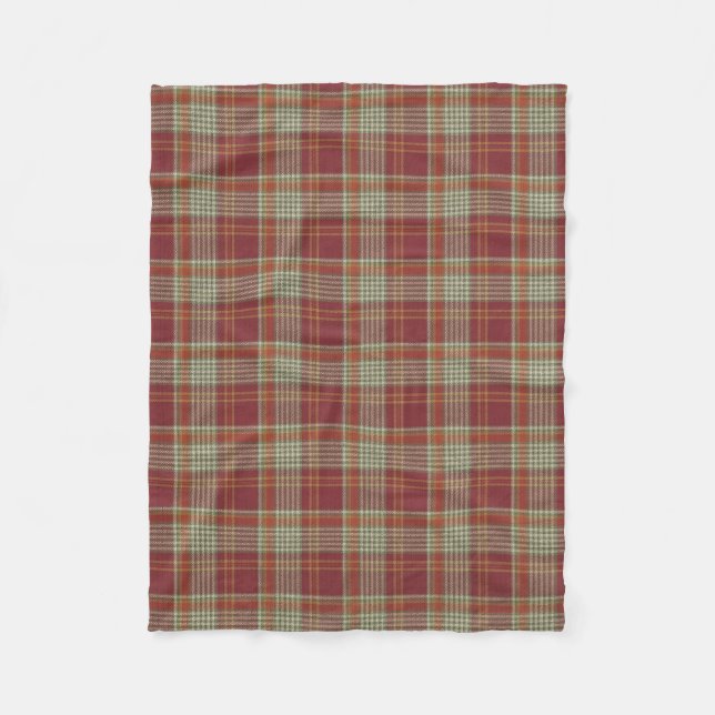 Red Orange Kariert Sand Fleece Blanket (Vorderseite)