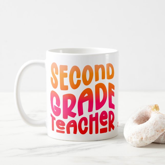 Red Orange Ombre Kaffeetasse (Mit Donut)
