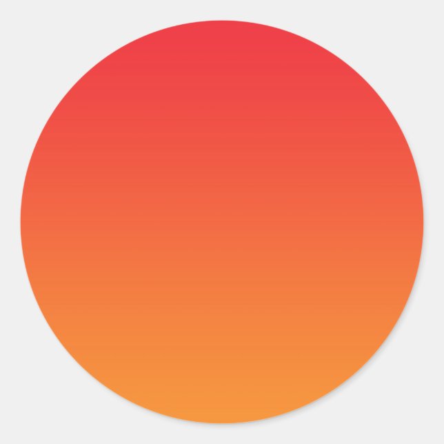 Red & Orange Ombre Runder Aufkleber (Vorderseite)