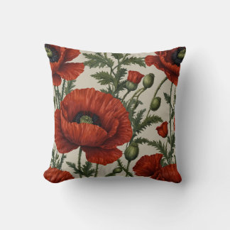 Red Orange Poppy Blume Kissen