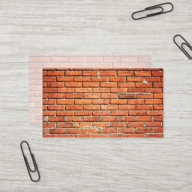 Red Orange Small Brick Wall City Business Card Visitenkarte (Vorderseite/Rückseite Beispiel)