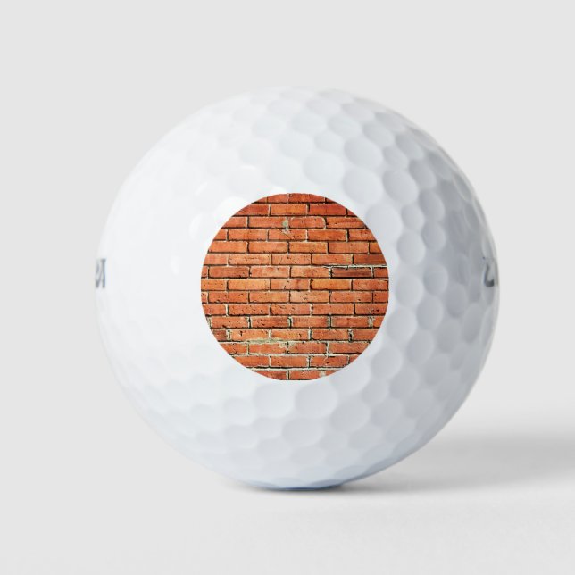 Red Orange Small Brick Wall Golfball (Vorderseite)
