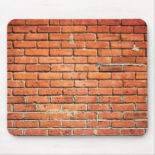 Red Orange Small Brick Wall Mousepad