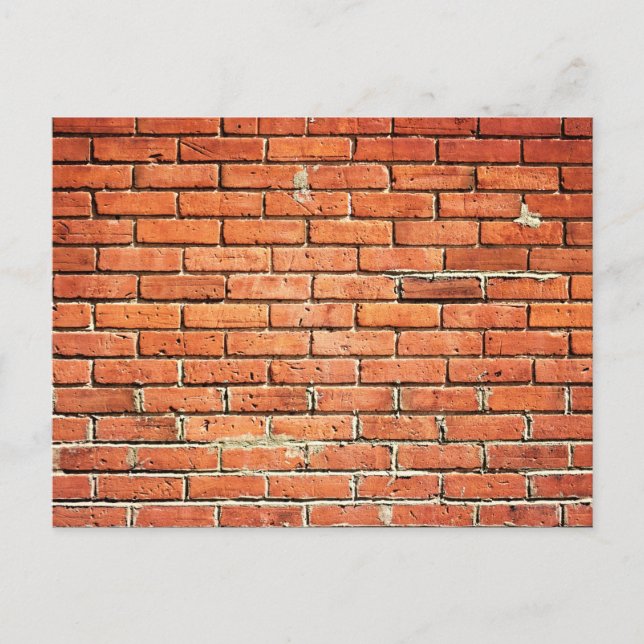 Red Orange Small Brick Wall Postkarte (Vorderseite)