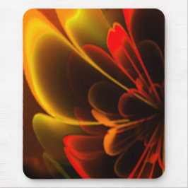 Red Orange Stylisierte Blume Half Corolla Mousepad
