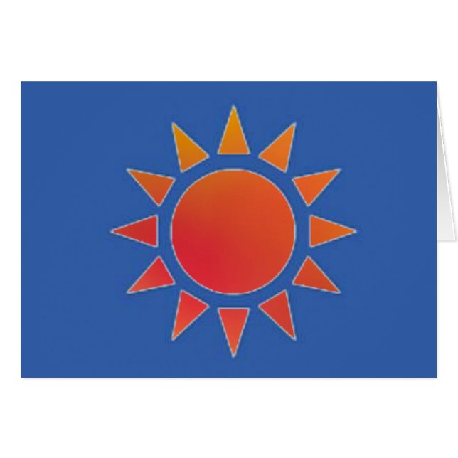 Red Orange Sun Gree/Note Card (Vorderseite (Horizontal))