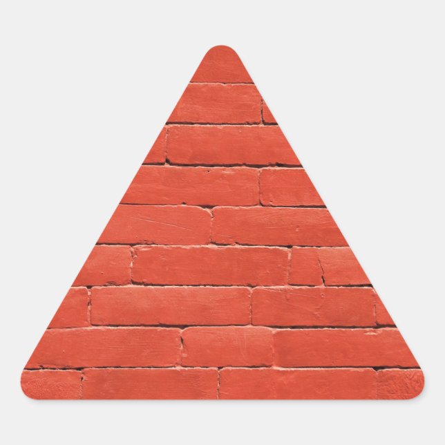Red Orange Wall Dreieckiger Aufkleber (Vorderseite)