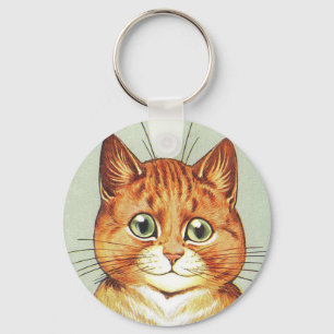 Red Orange & White Cat, Louis Wain Schlüsselanhänger