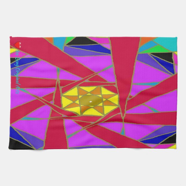 Red Orange Yellow Blue Lavender Welcher Weg? Geschirrtuch (Horizontal)