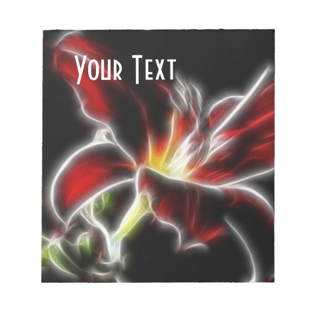 Red Orchid Watercolor Floral Notepad Notizblock (Vorderseite)