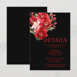Red Orchids Hochzeitskarte Begleitkarte