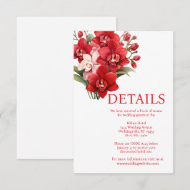 Red Orchids Hochzeitskarte Begleitkarte