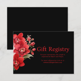 Red Orchids Wedding Registry Enclosure Card Begleitkarte
