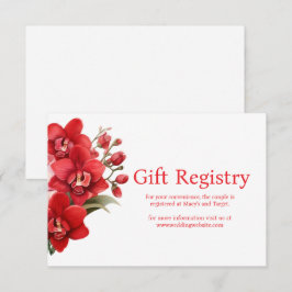 Red Orchids Wedding Registry Enclosure Card Begleitkarte