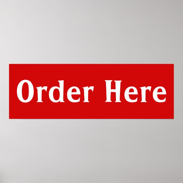 Red Order Here Diner Wall Art Poster Imprimer (Devant)