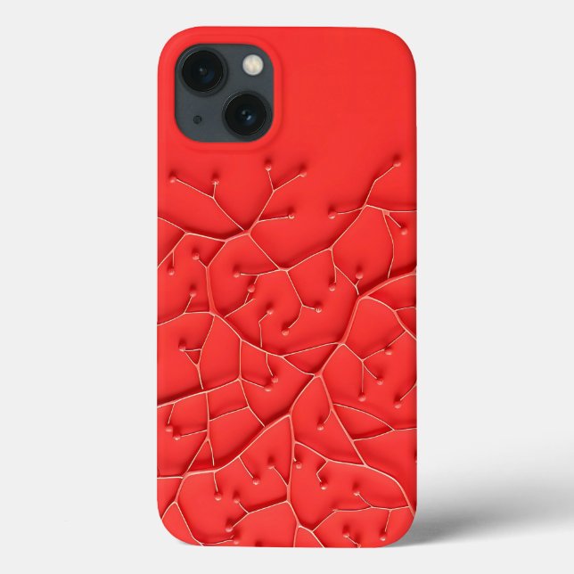 Red Organic Design iPhone Case Bold Texture (Rückseite)