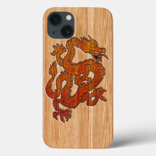 Red Oriental Dragon im Bambusstil Case-Mate iPhone Hülle
