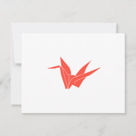 Red Origami Crane Flat Notecard Mitteilungskarte