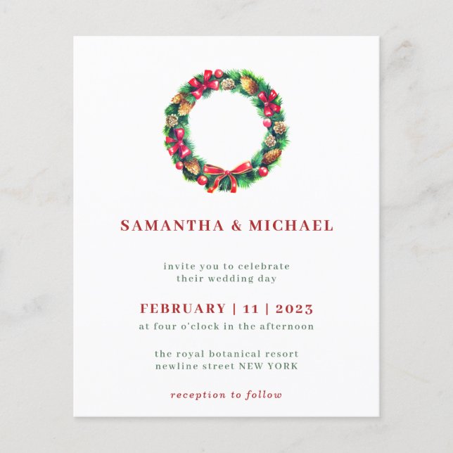 Red Ornament Winter Weihnachten Flyer (Vorne)