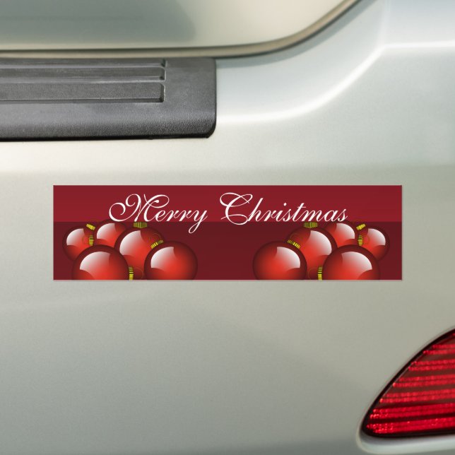 Red Ornaments Holiday Design Autoaufkleber (Auf Auto)