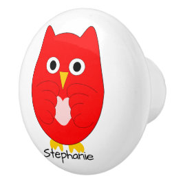 Red Owl Design Personalised Keramikknauf