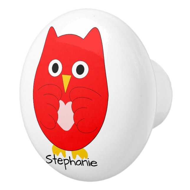 Red Owl Design Personalised Keramikknauf (Rechts)