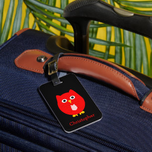 Red Owl Design Personalisiert Gepäckanhänger