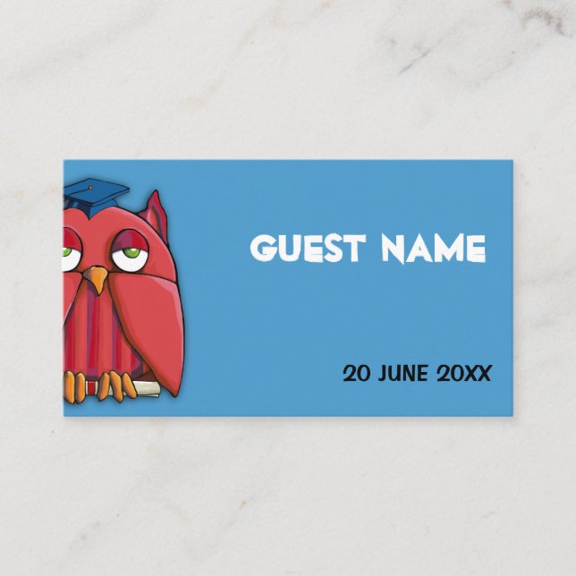 Red Owl Grad Aqua Platzkarte (Vorderseite)