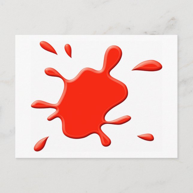 Red Paint Splodge Postkarte (Vorderseite)