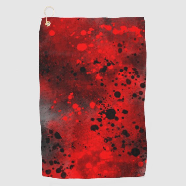 Red Paint Spritzer Golfhandtuch (Vorderseite)
