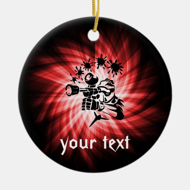 Red Paintball Keramik Ornament (Vorne)