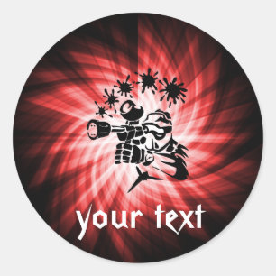 Red Paintball Runder Aufkleber