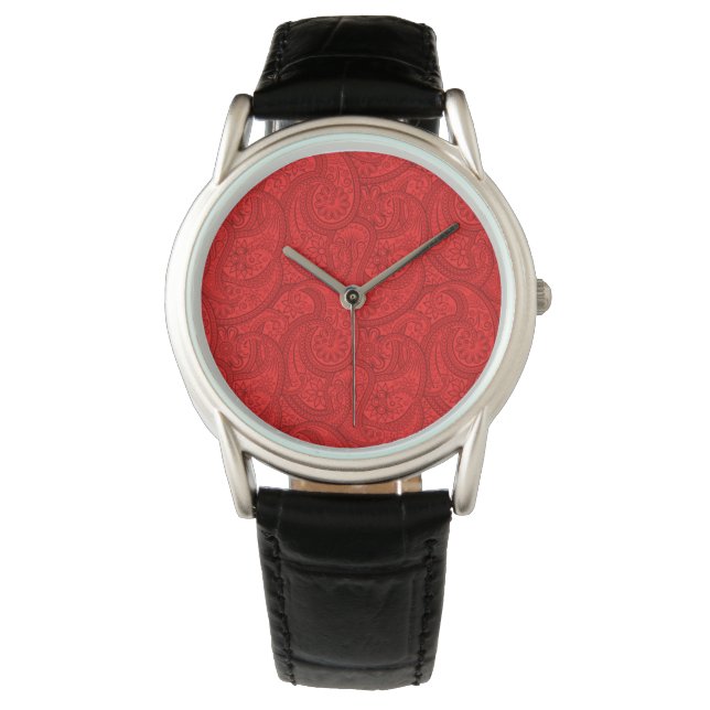 Red Paisley Armbanduhr (Vorderseite)