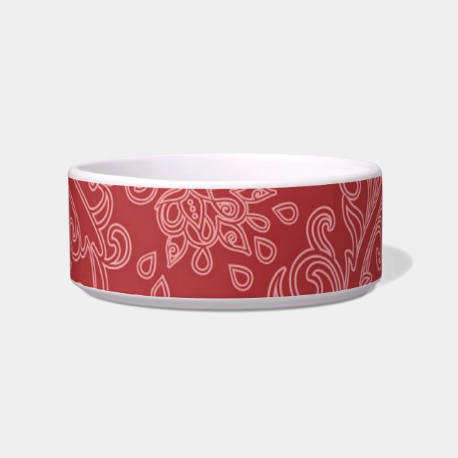 Red Paisley Damask Designer Floral Classic Napf (Vorderseite)