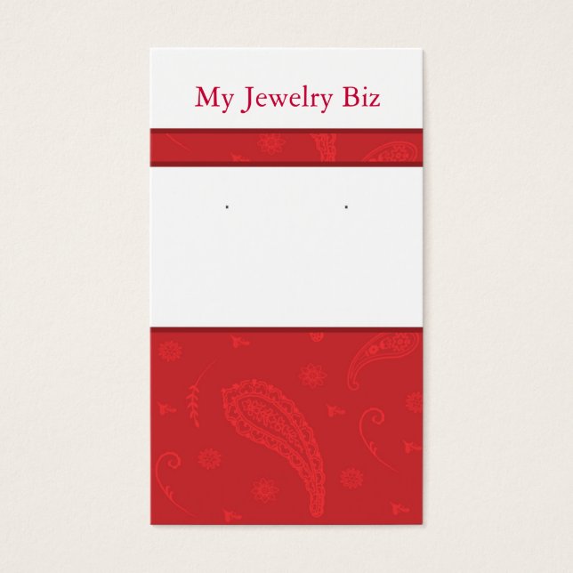 Red Paisley Earring Cards (Vorderseite)