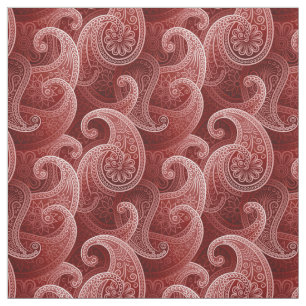 Red Paisley Exotic Pattern Stoff