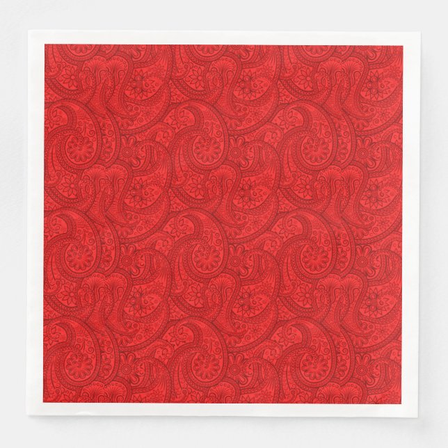 Red Paisley Serviette (Vorderseite)
