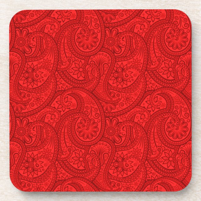 Red Paisley Untersetzer (Vorderseite)