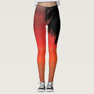 RED Palm Tree Leggings