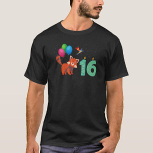 Red Panda 16. Geburtstag Spaß Red Pandas Tier Gra T-Shirt
