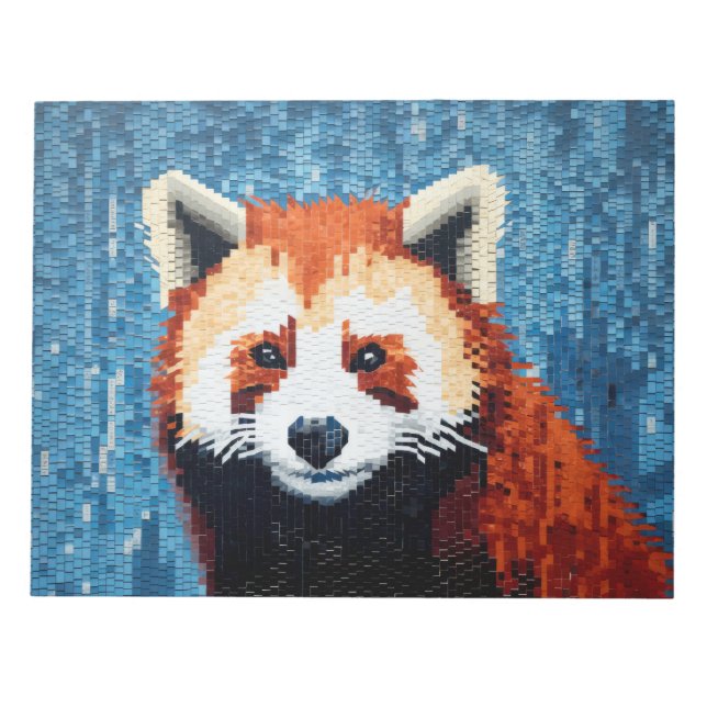 Red Panda Animal Art Deco Paint Mosaic Notizblock (Vorderseite)