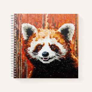 Red Panda Animal Art Deco Paint Mosaic Notizbuch