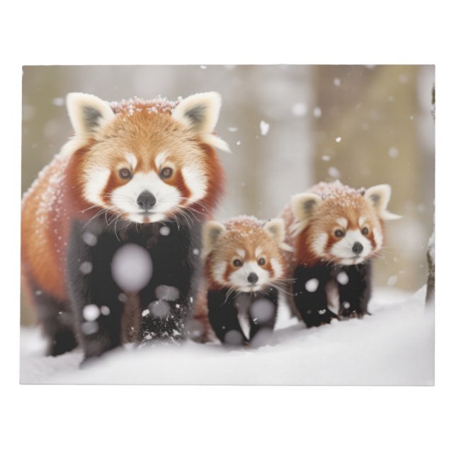 Red Panda Animal Family Wandering Nature Notizblock (Vorderseite)