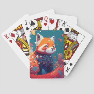 Red Panda Animal Portrait Painting Wildlife Forest Spielkarten