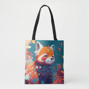 Red Panda Animal Portrait Painting Wildlife Forest Tasche